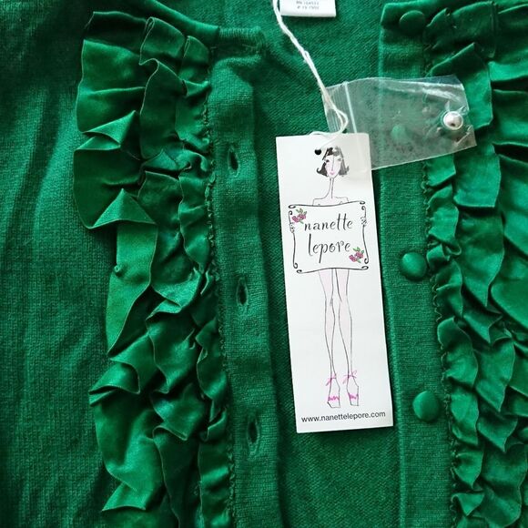 Nanette Lepore runaway love 100% cashmere cardigan in emerald green size XS - Picture 7 of 11